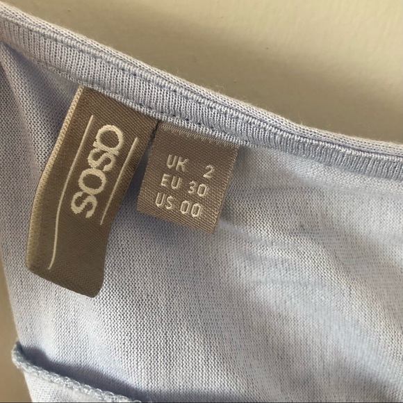 ASOS Tie Back Crop Top, Pastel Blue - Picture 3 of 3